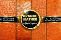 Orange Leather Digital Papers - 04 Variations Product Image 1