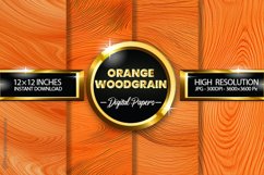 Orange Woodgrain Digital Papers - 04 Variations Product Image 1