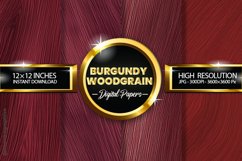 Burgundy Woodgrain Digital Papers - 04 Variations Product Image 1