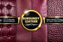 Burgundy Leather Digital Papers - 04 Variations Product Image 1