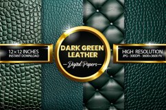 Dark Green leather Digital Papers - 04 Variations Product Image 1