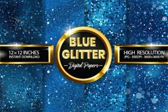 Blue Glitter Digital Papers - 04 Variations Product Image 1