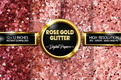 Rose Gold Glitter Digital Papers - 04 Variations Product Image 1