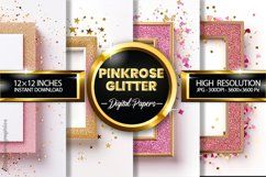Pinkrose Glitter Digital Papers - 04 Variations Product Image 1