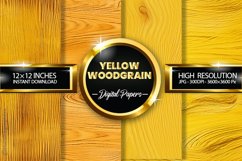 Yellow Woodgrain Digital Papers - 04 Variations Product Image 1