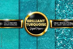 Brilliant Turquoise Digital Papers - 04 Variations Product Image 1
