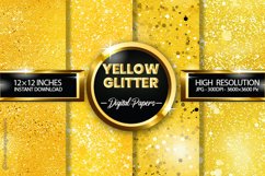 Yellow Glitter Digital Papers - 04 Variations Product Image 1