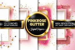Pinkrose Glitter Digital Papers - 04 Variations Product Image 1