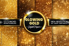 Glowing Gold Digital Papers - 04 Variations Product Image 1