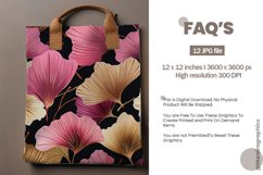 Pink Gold Ginko Seamless Digital Papers, Leaves Pattern Product Image 2