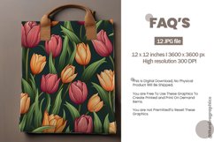 Seamless Tulip Flowers Digital Papers, Flowers Pattern Product Image 2