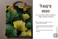 Green Gold Ginko Seamless Digital Papers, Leaves Pattern Product Image 2