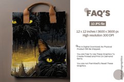 Angry Black Cat Digital Papers, Scary Pattern Product Image 2