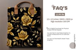 Black and Gold Roses Seamless Flower Digital Papers Product Image 2