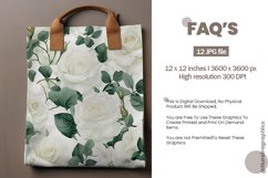 White Roses Seamless Digital Papers, Flowers Pattern Product Image 2