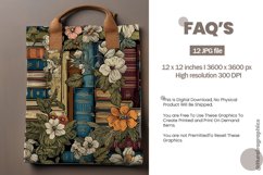 Seamless Books and Flowers Digital Papers, Flowers Pattern Product Image 2