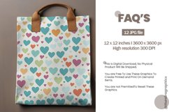 Seamless Pastel Heart Digital Papers, Heart Pattern Product Image 2