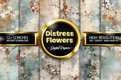 Distress Seamless Flower Digital Papers, Flowers Pattern Product Image 1