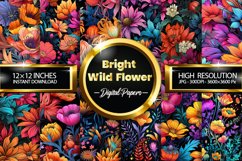 Bright Seamless Wild Flower Digital Papers, Flowers Pattern Product Image 1