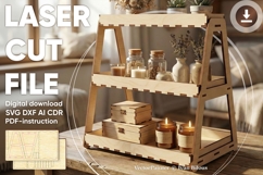Tiered Display stand - 3 tiers- laser cut file Product Image 1