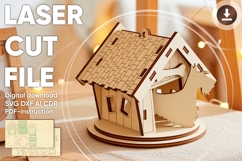 Doghouse ornament #3 - laser cut file, vector pattern Product Image 1