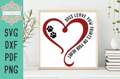 Dogs Leave Paw Prints On Your Heart Memorial SVG Product Image 2