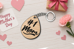 Droplet Mother's Day Keychain Gift SVG Laser Holiday Mom Mam Product Image 1