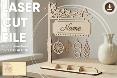 Earrings Stand - laser cut file, Earring vector files Product Image 1