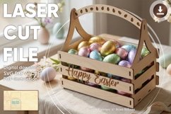 Easter basket SVG laser files, Glowforge pattern, plan Product Image 1