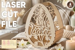 Easter basket - laser cut files, SVG DXF AI CDR Product Image 1