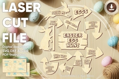 Easter egg Hunt signs - laser cut files, Glowforge pattern Product Image 1