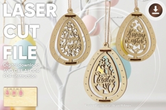 Laser cut Easter ornaments - SVG DXF AI CDR patterns Product Image 1