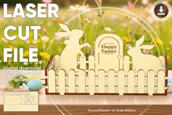 Easter fence laser cut files, Glowforge pattern, plan SVG Product Image 1