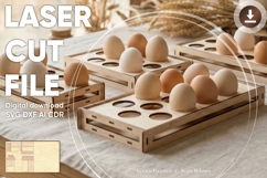 Egg holder boxes - laser cut files, Glowforge pattern, SVG Product Image 1