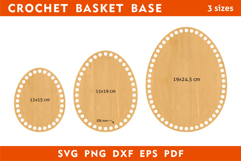 Set of egg-shaped crochet basket bases, laser cut files Product Image 2