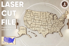 USA vector map for laser engraving, Vector pattern Product Image 1