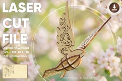 Easter bird ornament - laser cut files SVG DXF AI CDR Product Image 1
