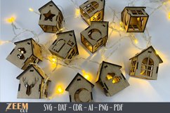 Fairy Lights House Template Laser Cut SVG files Product Image 1
