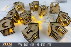 Fairy Lights House Template Laser Cut SVG files Product Image 2