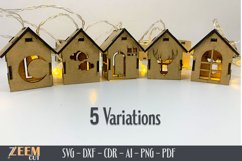 Fairy Lights House Template Laser Cut SVG files Product Image 3