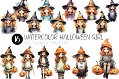 Watercolor Halloween Girl Product Image 1