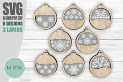 christmas ornaments snowflakes svg, custom ornaments svg Product Image 1