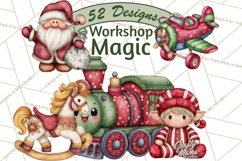 Santa’s Workshop Toys Christmas Clipart PNG Product Image 1