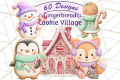 Gingerbread Village Gouache PNG Clipart Product Image 1