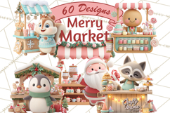 Cute Christmas Market Stall Clipart for Crafts PNG Product Image 1