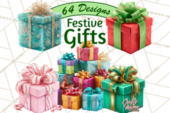 Christmas Gifts Clipart PNG, Realistic Holiday Presents Product Image 1