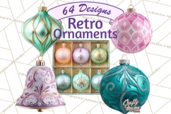 Retro Ornament Clipart PNG, Vintage Christmas Clip Art Product Image 1