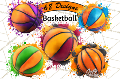Basketball Clipart PNG with Team Color Paint Splash Design Product Image 1