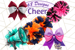Cheerleader Clipart PNG with Glitter Pom and Color Splash Product Image 1