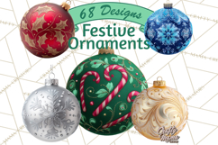 Christmas Ornaments Clipart PNG, Realistic Holiday Ornaments Product Image 1